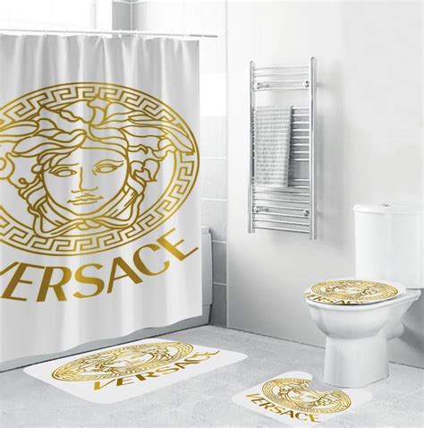 white versace shower curtain|Versace shower curtain set.